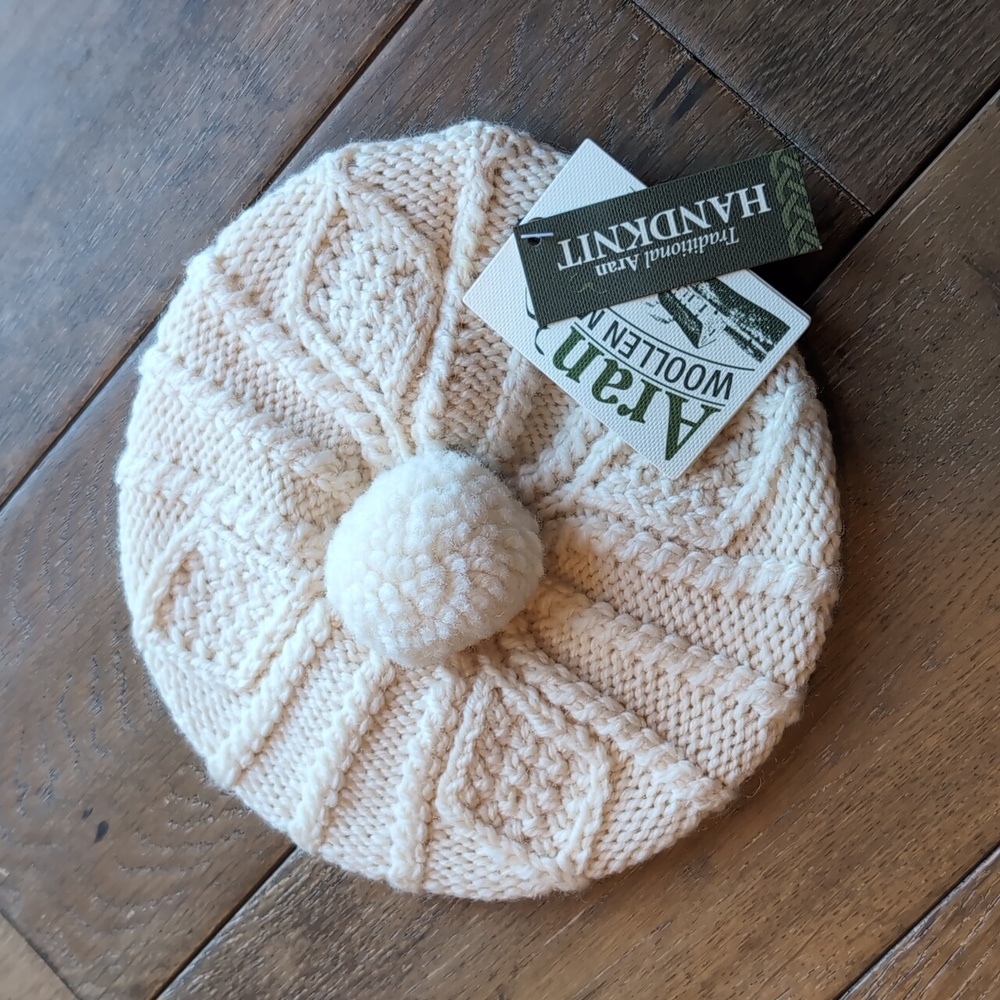 Handknit Marino Wool Children's Beret from Aran Islands Ireland